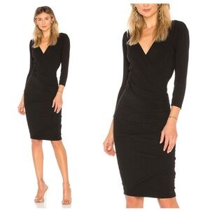 James Perse Black Skinny Wrap Dress